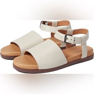 Madewell The Noelle Ankle-Strap Flat in Pale Oyster (Size 7)